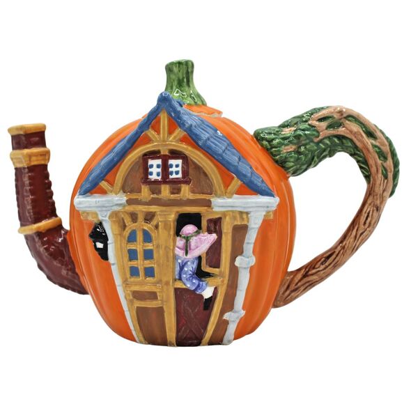 Vintage Teapot Peter Peter Pumpkin Eater Dept 56 Fairy Tale Garden Fall Decor - Picture 1 of 11